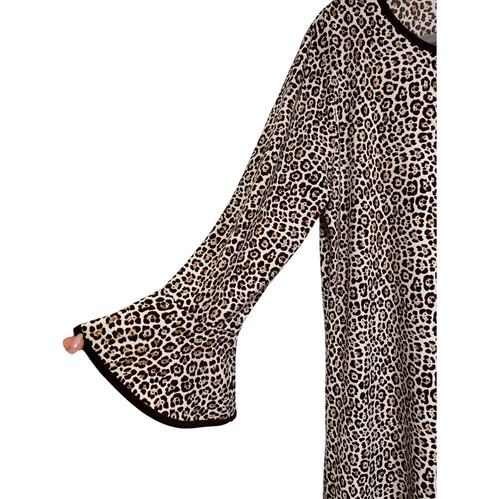 MICHAEL Michael Kors Women's Leopard Print Bell Sleeve Dress XL - Picture 3 of 9